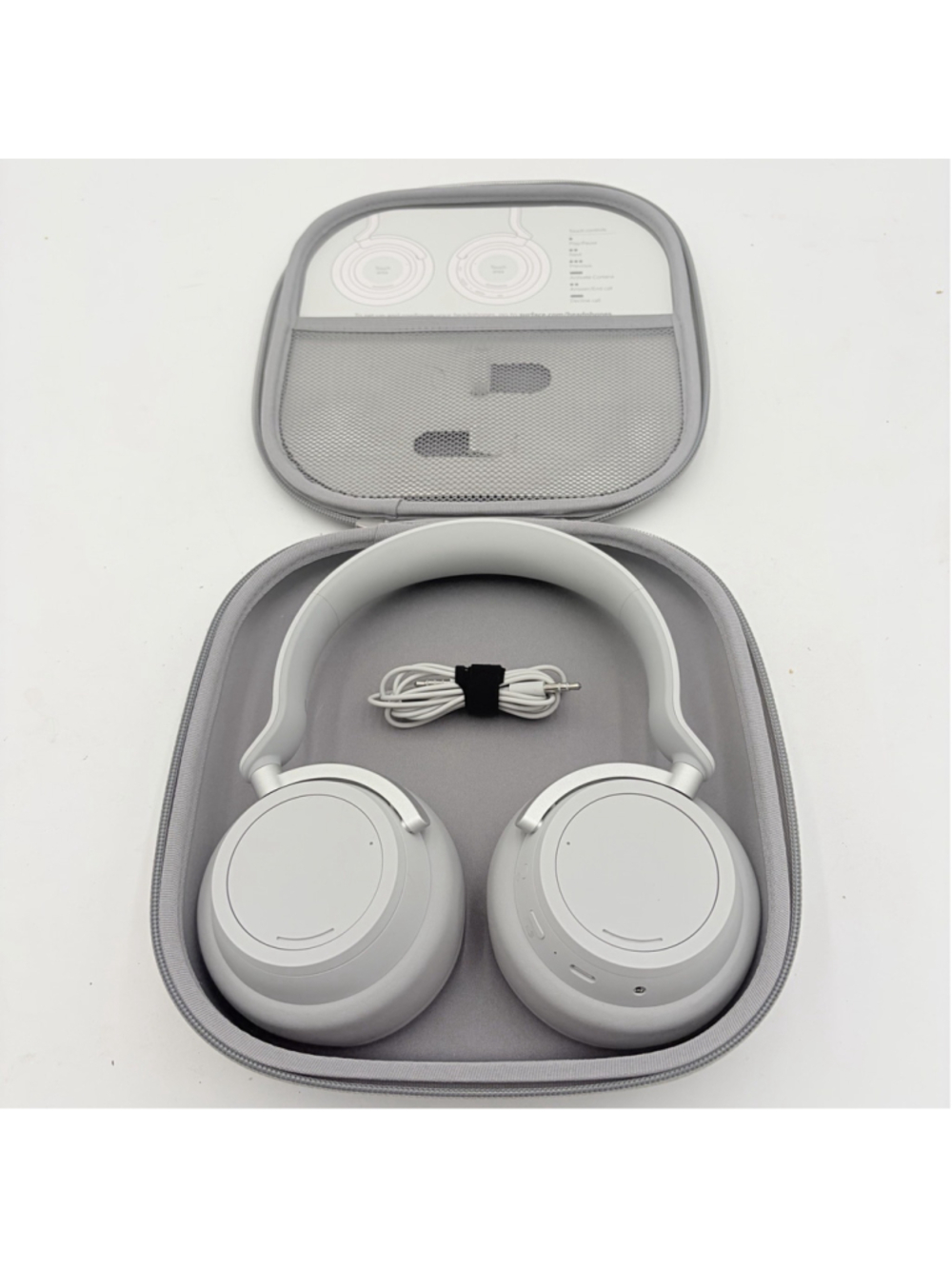 Microsoft Surface Headphones Wireless ANC Over Ear Light Gray TESTED w Case